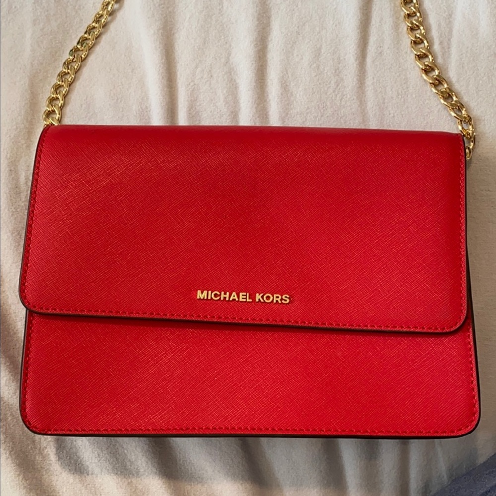 Michael Kors New Red Crossbody Purse.